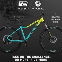 Mongoose Tyax Expert Adult Mountain Bike 27.5-Inch Yellow/Teal