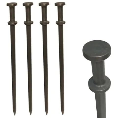 Moose Supply Double Head Heavy Duty Steel Tent Stakes 3/4 x 36 Inch 100-Pack