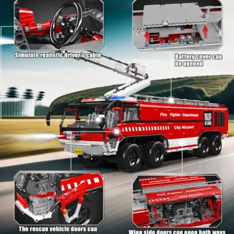 Mould King Airport Rescue Vehicle Building Set 6653 Pieces with Motor/APP Remote Control