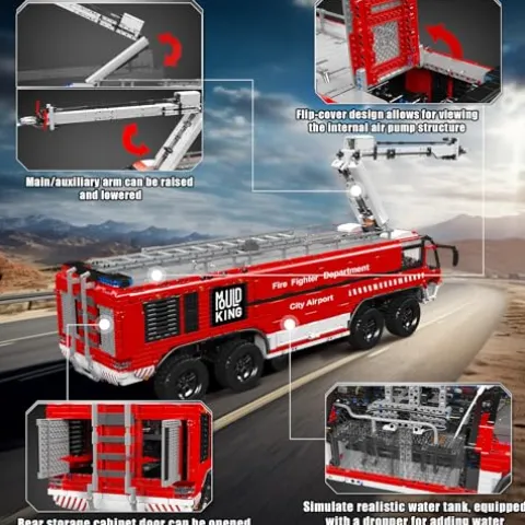 Mould King Airport Rescue Vehicle Building Set 6653 Pieces with Motor/APP Remote Control