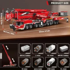 Mould King Mobile Crane Building Kit RC Model 8,506 Pieces