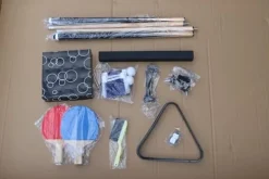 MRISN 3-in-1 Multi Game Table Pool Billiard Table Tennis Black+Blue