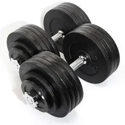 MTN Gearsmith Adjustable Black Paint Cast Iron Dumbbell Kit 200 LB