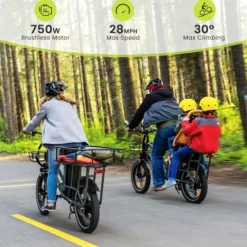 Mukkpet Dual Battery 1500W Electric Bike for Adults, 48V 30AH Removable Battery, 120 Miles, 28MPH, 20×3″ Fat Tires, Hydraulic Suspension, Large Basket, Grey