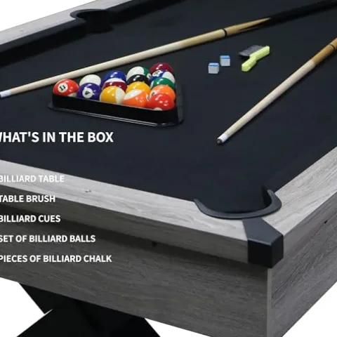 MWrouqfur 84” Billiard Table Rustic Grey Black Cloth