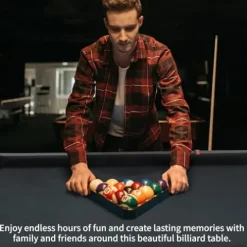 MWrouqfur 84” Billiard Table Rustic Grey Black Cloth