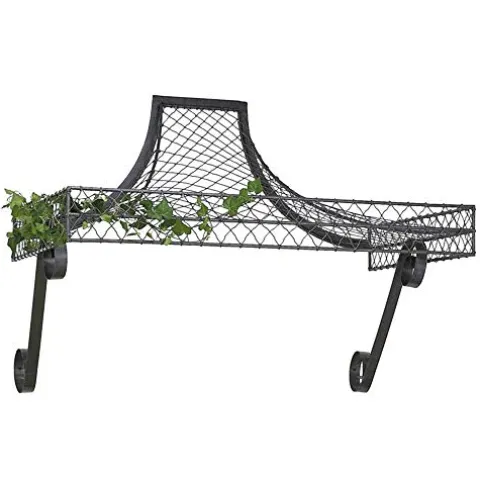 MY SWANKY HOME Luxe Metal Lattice Over Door Trellis Outdoor Garden Arbor Climbing Vine Black