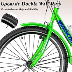 NAIZEA Adult Tricycle 7 Speed Three Wheel Cruiser Bike 20/24/26 inch with Large Basket Apple Green