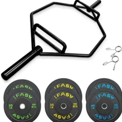 Napfox Olympic Hex Bar Deadlift with Knurled Handles, 210lb