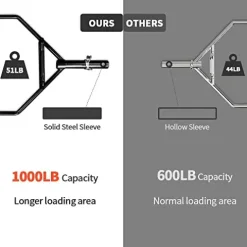 Napfox Olympic Hex Bar Deadlift with Knurled Handles, 210lb