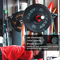 Napfox Olympic Hex Bar Trap Bar Deadlift Bar with 55LB Bumper Plates Black