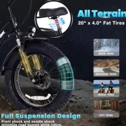 NARRAK Electric Tricycle 750W 48V Ebike Folding Fat Tire Step-through Blue