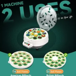 Newhai Electric Billiard Ball Cleaner Aluminum Pool Ball Cleaning Machine 16/22 Balls British and American Dual Use 110V