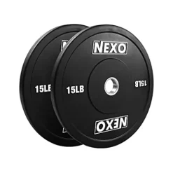 NEXO Fitness Bumper Plate Set – Premium Matte Black Finish – Cross Training Weight Plates