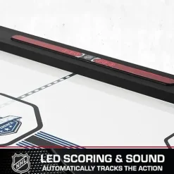NHL 60″ Air Hockey Table with Electronic Overhead Scoreboard Black/White
