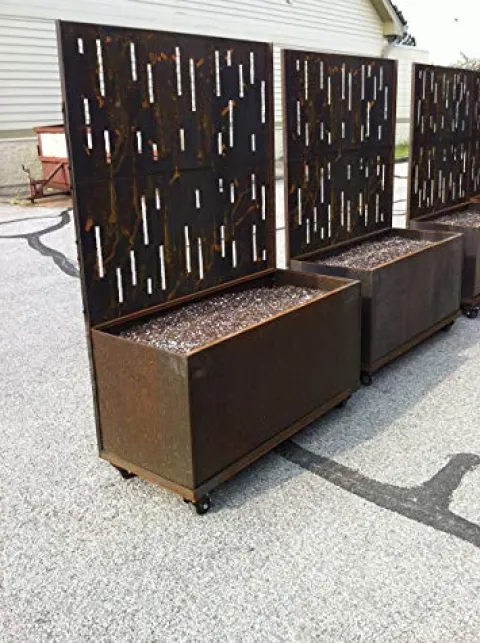 Nice Planter Corten Screen Trough Frost Gray
