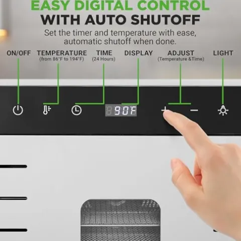 NutriChef 20 Layer Commercial Food Dehydrator Machine Silver