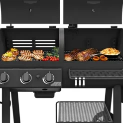 Oklahoma Joe’s Canyon Charcoal and Propane Gas Combination Smoker and Grill Black