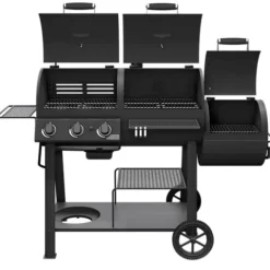 Oklahoma Joe’s Canyon Charcoal and Propane Gas Combination Smoker and Grill Black