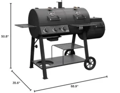 Oklahoma Joe’s Canyon Charcoal and Propane Gas Combination Smoker and Grill Black