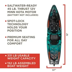 Old Town Sportsman AutoPilot 120 Motorized Fishing Kayak Photic Camo