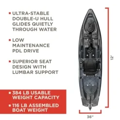 Old Town Sportsman PDL 120 Pedal Fishing Kayak Steel Camo