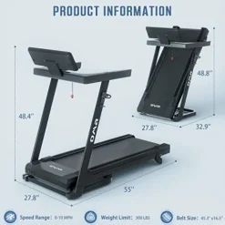 OMA Folding Treadmill Black