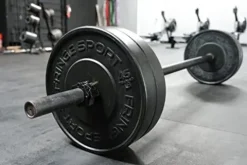 OneFitWonder Black Bumper Plate Set – 160 lbs for Weightlifting & Strength Training