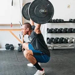 OneFitWonder Black Bumper Plate Set – 160 lbs for Weightlifting & Strength Training