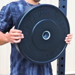 OneFitWonder Black Bumper Plate Set – 160 lbs for Weightlifting & Strength Training