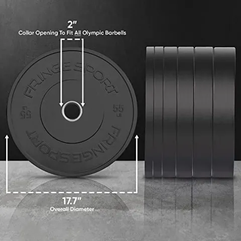 OneFitWonder Black Bumper Plate Set – 170 lbs for Weightlifting & Strength Training