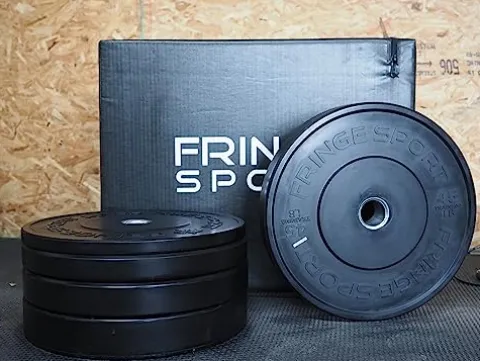 OneFitWonder Black Bumper Plate Set – 170 lbs for Weightlifting & Strength Training