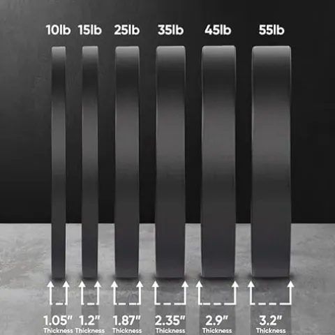 OneFitWonder Black Bumper Plate Sets – 460 lbs for Weightlifting & Strength Training