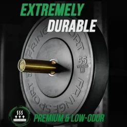 OneFitWonder Black Bumper Plate Sets – 460 lbs for Weightlifting & Strength Training