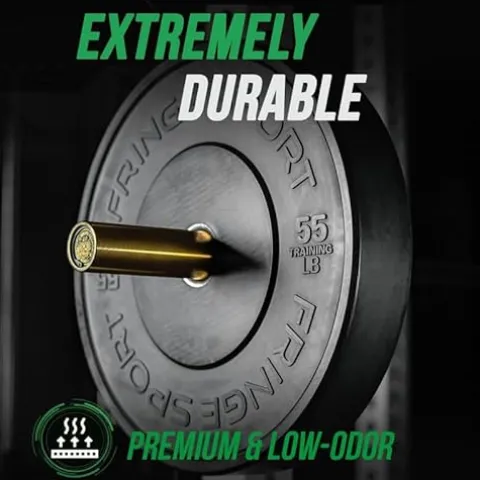 OneFitWonder Black Bumper Plate Sets – 460 lbs for Weightlifting & Strength Training