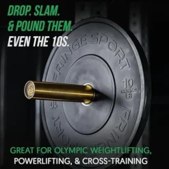 OneFitWonder Black Bumper Plate Sets – 460 lbs for Weightlifting & Strength Training