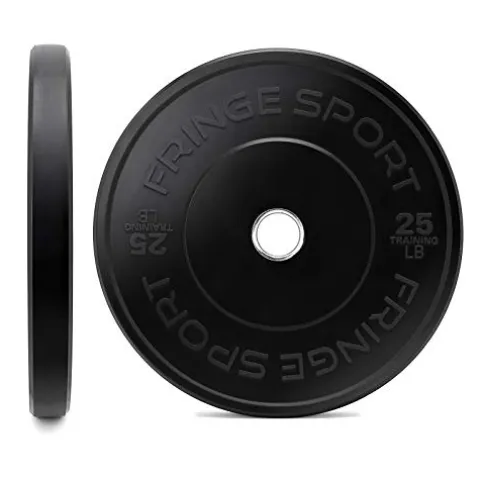 OneFitWonder Fringe Sport Bumper Weight Plate Sets – Low Odor Virgin Rubber – 370lbs