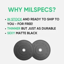 OneFitWonder Fringe Sport Bumper Weight Plate Sets – Low Odor Virgin Rubber Black