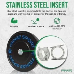 OneFitWonder Fringe Sport Contrast Bumper Plates Set 350 lbs for 2-in Barbells