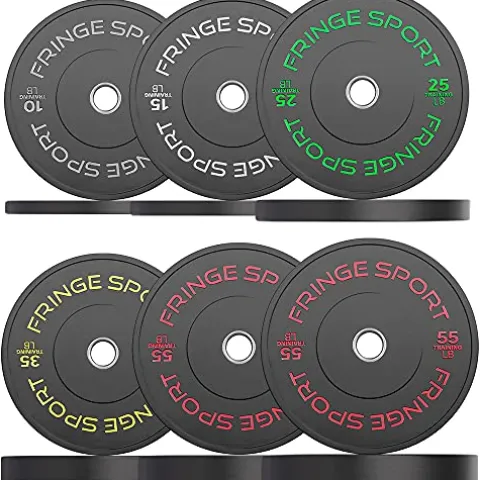 OneFitWonder Fringe Sport Contrast Bumper Plates Set 390 lbs