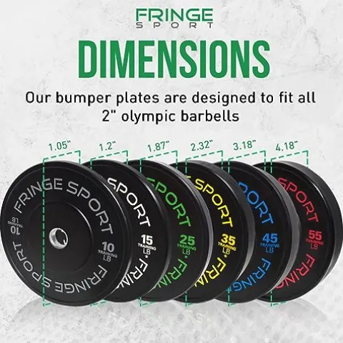 OneFitWonder Fringe Sport Contrast Bumper Plates Set 390 lbs