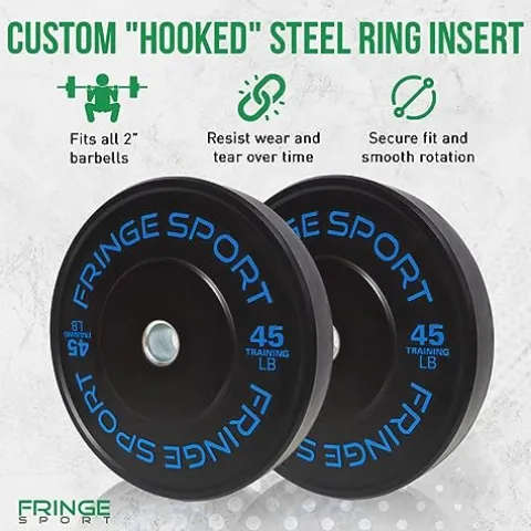 OneFitWonder Fringe Sport Contrast Bumper Plates Set 390 lbs