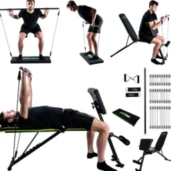 OptimalBody Fitness RBS4 Resistance Bench Home Gym System Black