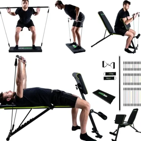 OptimalBody Fitness RBS4 Resistance Bench Home Gym System Black