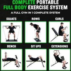 OptimalBody Fitness RBS4 Resistance Bench Home Gym System Black