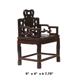 orientliving Chinese Rosewood Handmade Miniature Armchair Display Decor Art AWS1915 Brown