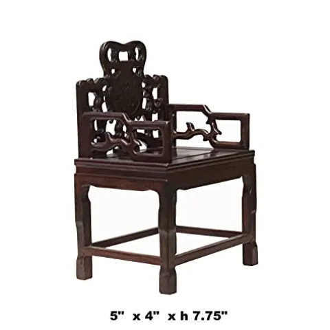 orientliving Chinese Rosewood Handmade Miniature Armchair Display Decor Art AWS1915 Brown