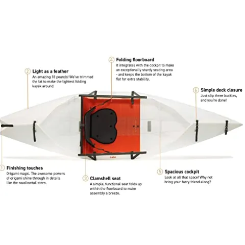 Oru Kayak Foldable Lake Starter Bundle White