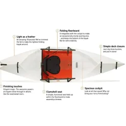 Oru Kayak Lake Pro Bundle | Foldable Kayak, Fiberglass Paddle, Pack, Float Bags, Bottle – White