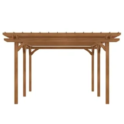 Outsunny 12′ x 20′ Outdoor Pergola Wood Gazebo Brown